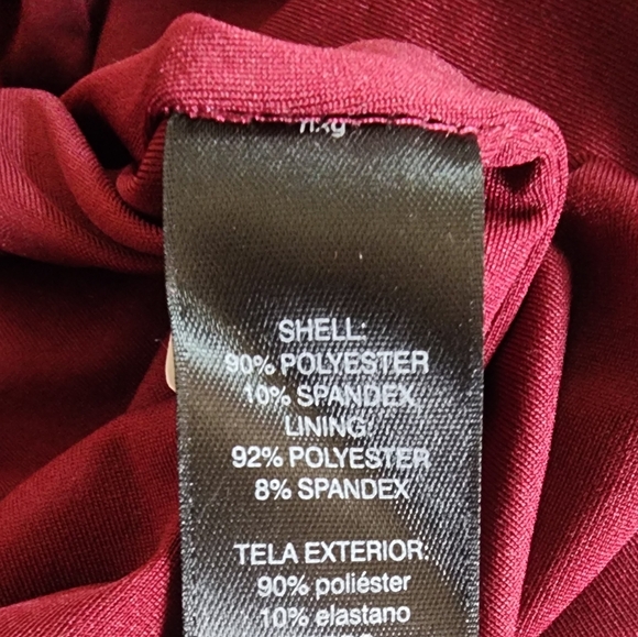 New WHBM Red Velvet Mock Neck Halter Knee Length Dress 6 - Picture 6 of 7